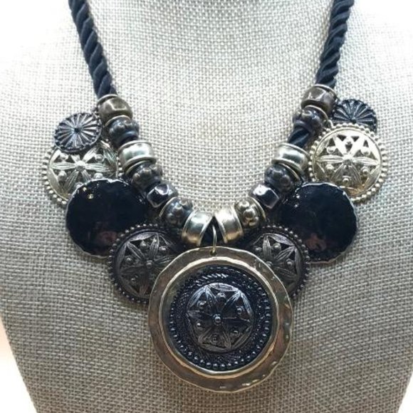 Chico's Black & Antique Gold-Tone Dangles Necklace - Picture 2 of 8